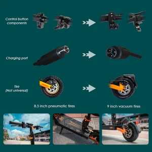 KuKirin G2 Pro Electric Scooter mit Sitz 9'' Reifen 600W 48V 15Ah Batterie