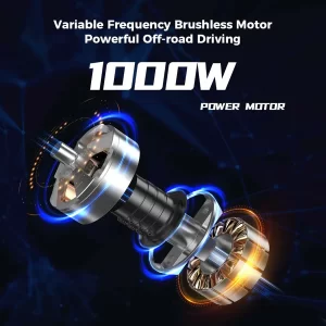 iScooter iX6 Elektroroller 11" Reifen 1000W Motor 48V 17,5Ah Batterie